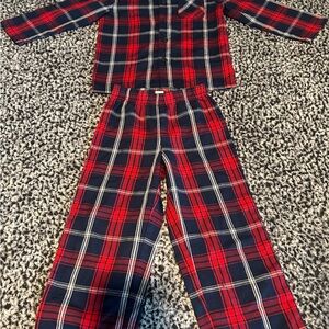 Old Navy Kids Plaid Pajama Set - Red and Blue